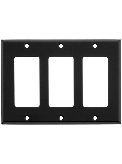 Classic Triple Gang GFI Cover Plate In Matte Black.